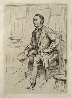 view Thomas Annandale. Etching by W. Hole, 1884.