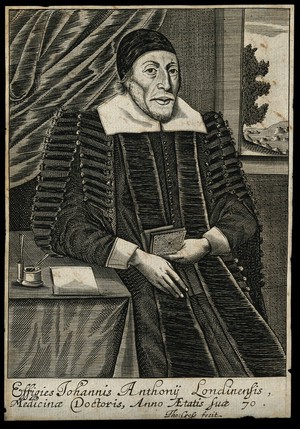 view John Anthony. Line engraving by T. Cross, 1656.