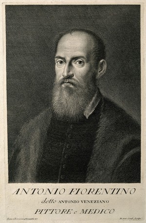 view Antonio Veneziano. Line engraving by M. A. Corsi after J. D. Campiglia.