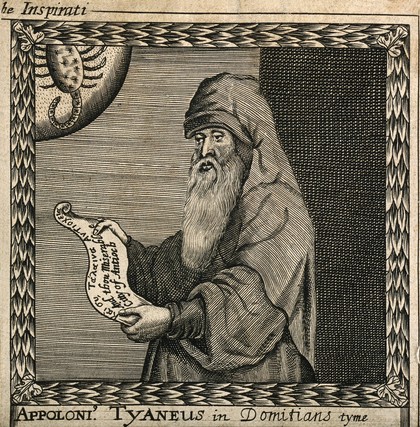 Apollonius of Tyana. Line engraving by F. Cleyn, 1659.
