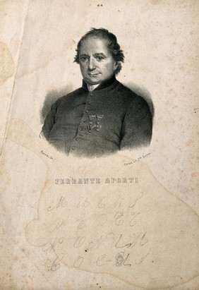 Ferrante Abele Aporti. Lithograph by Perrin.