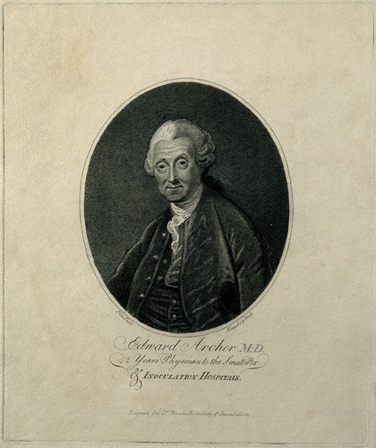 Edward Archer. Stipple engraving by H. Kingsbury after R. E. Pine, 1782.