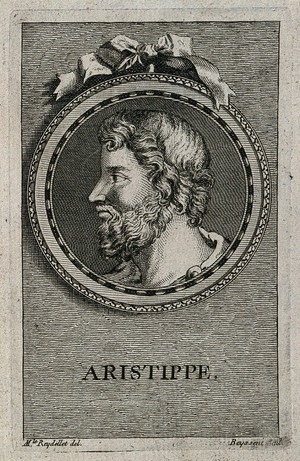 view Aristippus. Line engraving by Beyssent after Mlle. Cl. Reydellet.