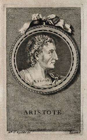 view Aristotle. Line engraving by Beyssent after Mlle C. Reydellet.