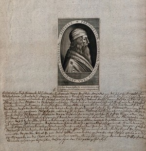 view Aristotle. Line engraving, 16--.