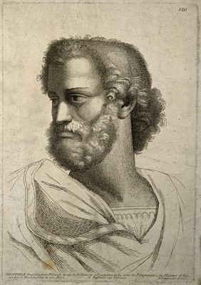 Aristotle. Etching by P. Fidanza after Raphael Sanzio.