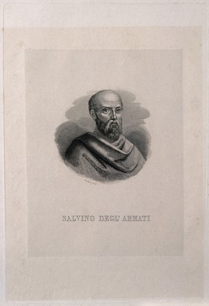 view Salvino degli Armati. Line engraving by Gustave.