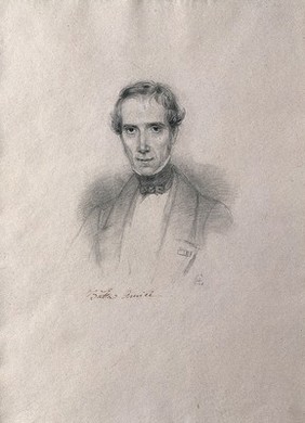 Giovanni Battista Amici. Pencil drawing by C. E. Liverati, 1841.