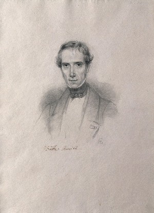 view Giovanni Battista Amici. Pencil drawing by C. E. Liverati, 1841.