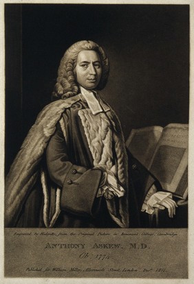 Anthony Askew. Mezzotint by T. Hodgetts after A. Ramsay.