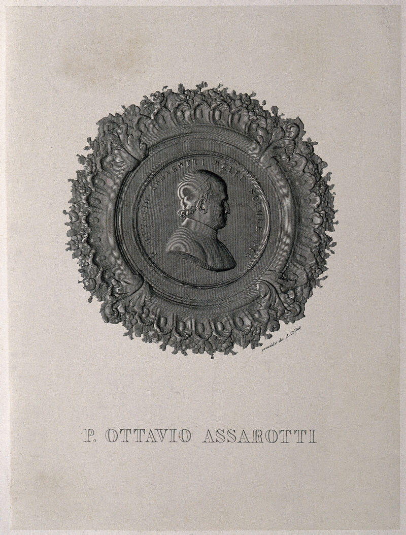 Ottavio Assarotti. Line engraving by A. Collas., by Achille Collas