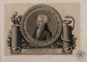 view Giuseppe Atti. Engraving by F. Rosaspina.