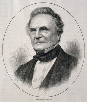 Charles Babbage. Wood engraving after T.D. Scott, 1871.