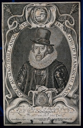 Francis Bacon, Viscount St Albans. Line engraving by S. van der Passe.