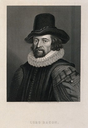 Francis Bacon, Viscount St Albans. Engraving by C. Cook after J. Houbraken, 1738.