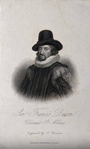 view Francis Bacon, Viscount St Albans. Line engraving by S. Freeman, 1834.