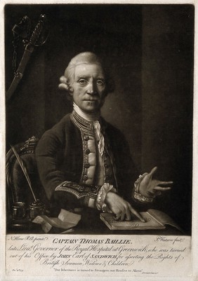 Captain Thomas Baillie. Mezzotint by J. Watson, 1779, after N. Hone.