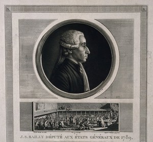 view Jean Sylvain Bailly. Mezzotint by C.F.G. Levachez after J. Duplessi-Bertaux.