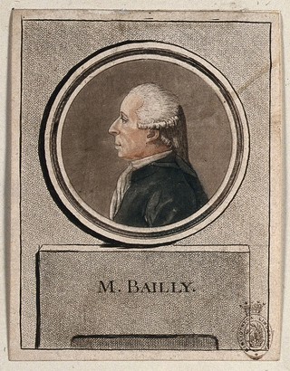 Jean Sylvain Bailly. Colour aquatint after J. B. Mauzaisse.