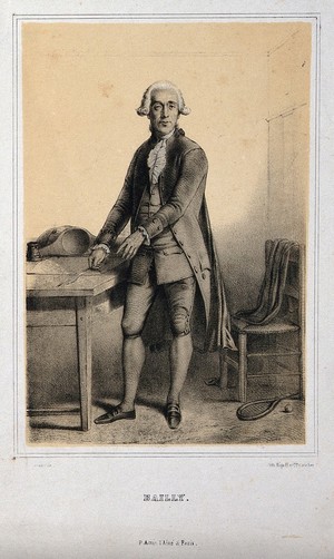 view Jean Sylvain Bailly. Lithograph by A. Lacauchie.