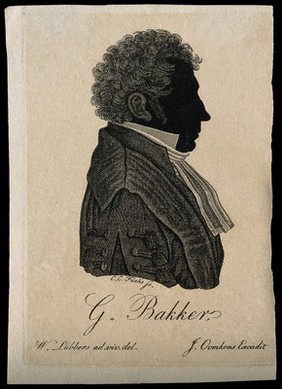 Gerbrand Bakker. Line engraving by C. C. Fuchs after W. Lubbers.