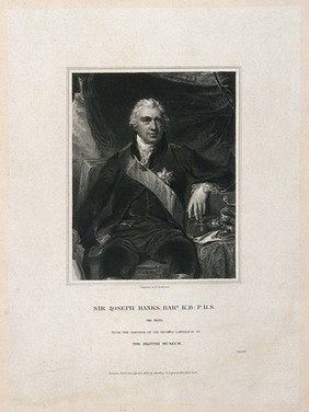 Sir Joseph Banks. Stipple engraving by H. Robinson, 1835, after Sir T. Lawrence.