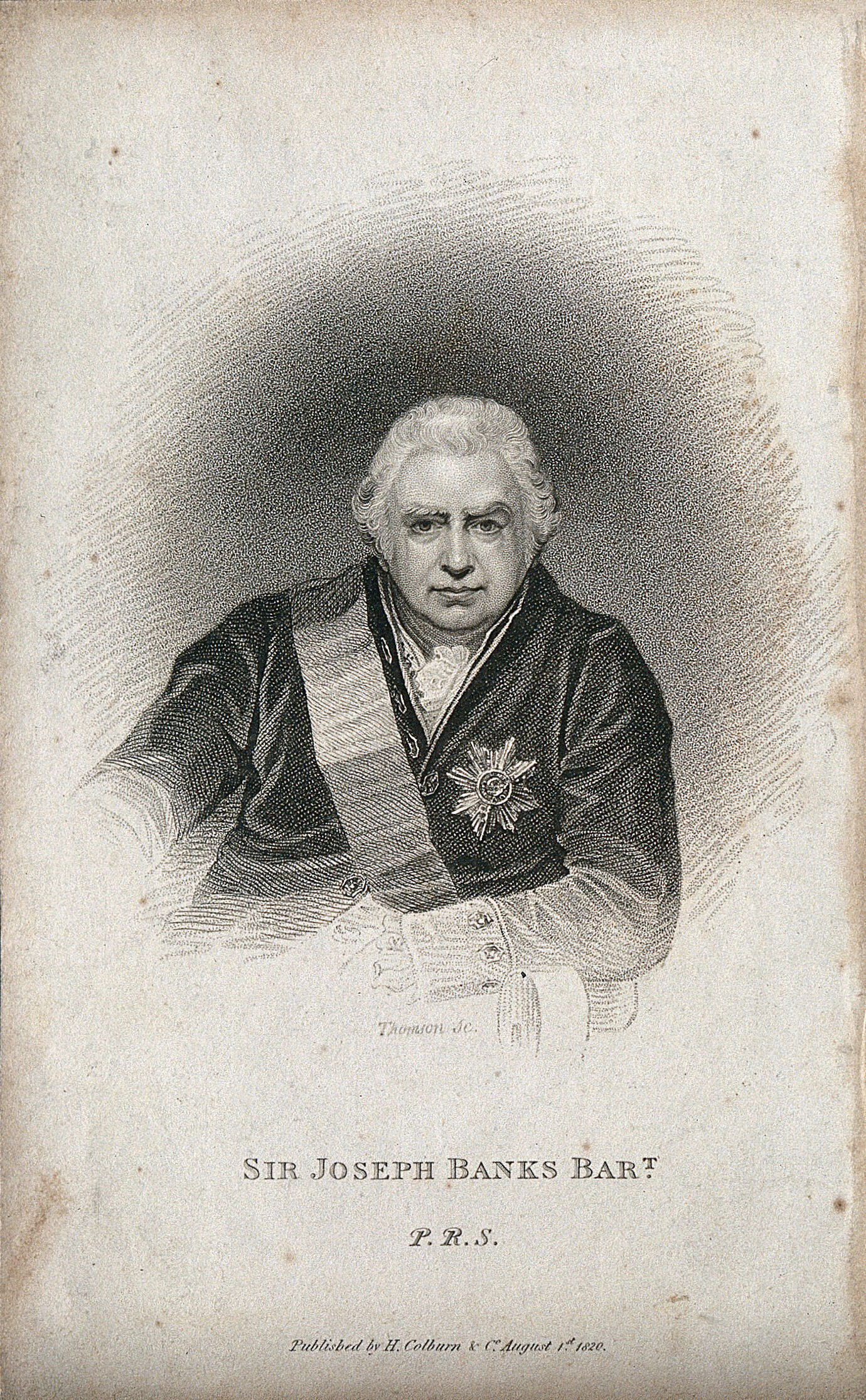 Sir Joseph Banks Stipple Engraving By J Thomson 1820