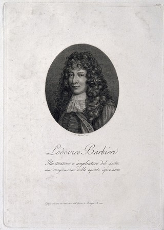 Lodovico Barbieri. Line engraving by A. Gajani, 1815.