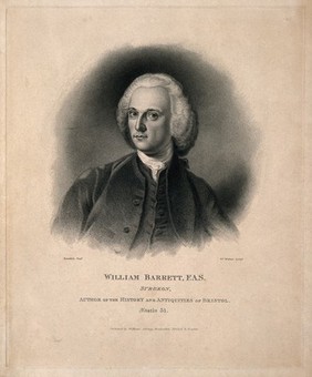 William Barrett, aged 31. Stipple engraving by W. Walker after J. van Rymsdick.