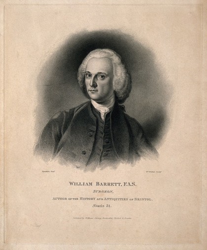 William Barrett, aged 31. Stipple engraving by W. Walker after J. van Rymsdick.