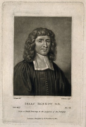 Isaac Barrow. Mezzotint by R. Earlom, 1811, after D. Loggan.