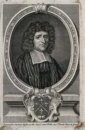 Isaac Barrow. Line engraving after D. Loggan.