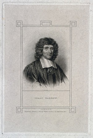 view Isaac Barrow. Stipple engraving.