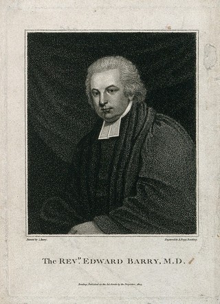 Edward Barry. Stipple engraving by A. Fogg, 1805, after J. Barry.