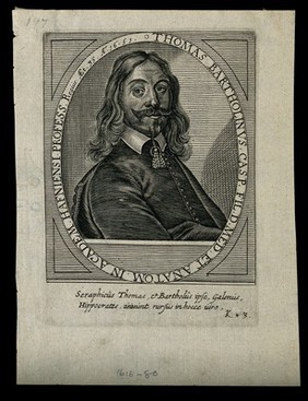 Thomas Bartholin. Line engraving.