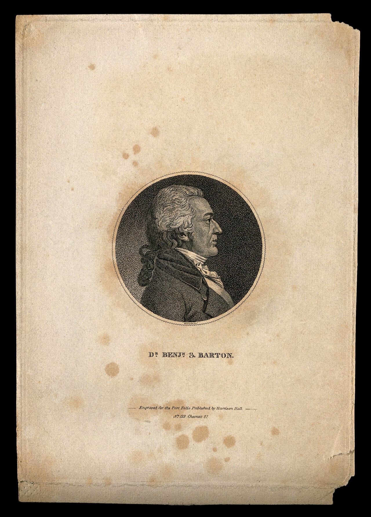Benjamin Smith Barton. Stipple engraving by C. Gobrecht, 1816., 1816, by Christian Gobrecht