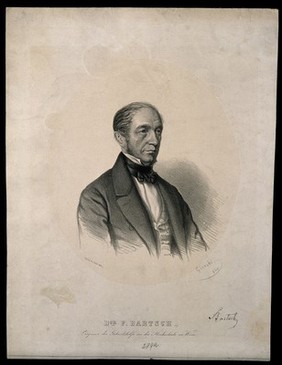 Franz Xavier Bartsch. Lithograph by Glinski, 1860.