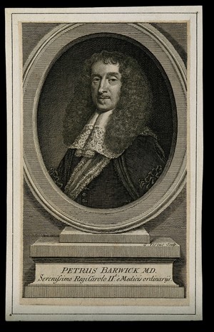 view Peter Barwick. Line engraving by G. Vertue, 1721.