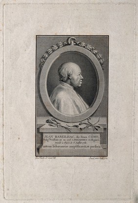 Jean Baseilhac (Frère Côme). Line engraving by F. R. Ingouf (Ingouf junior), 1782, after G. Fraïche de Brenest.