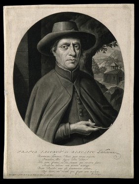 Frère Jacques de Beaulieu [Baulot]. Mezzotint by J. Gole after J. Pool.