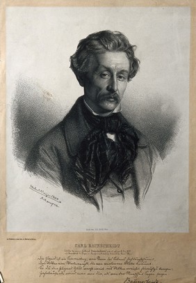 Carl Baunscheidt. Lithograph by H. Meijer, 1860.