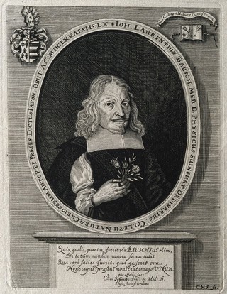 Johann Lorenz Bausch. Line engraving by C. N. S. after J. Sandrart.