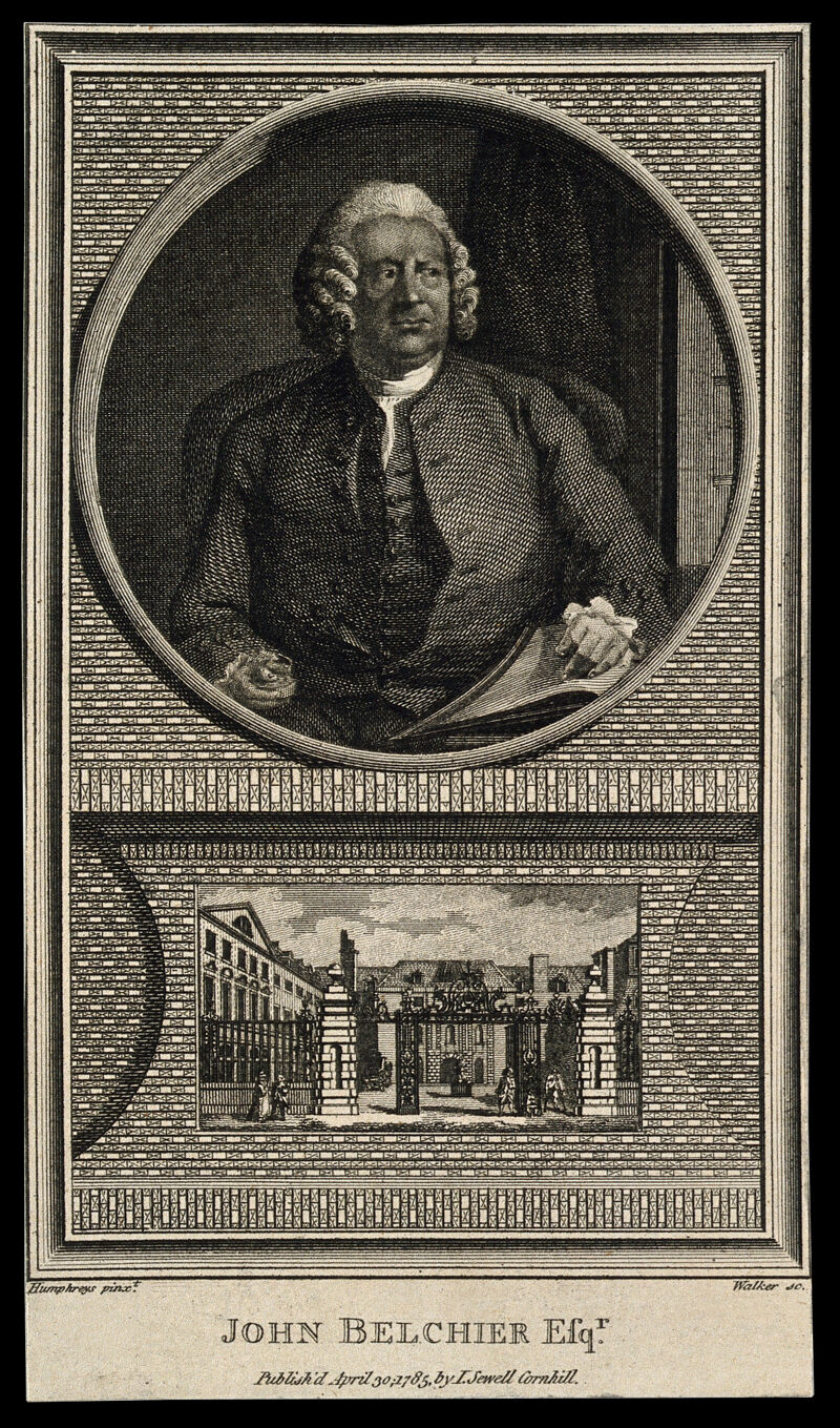 John Belchier. Line engraving by A. Walker after O. Humphry., April 30 1785, by Ozias Humphry