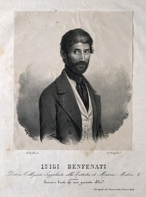 view Luigi Benfenati. Lithograph by Angiolini after A. Frulli, 1850.