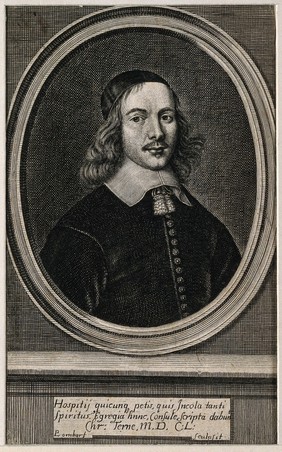 Christopher Bennet. Line engraving by P. Lombart, 1654.