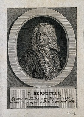 Johann Bernoulli. Line engraving.