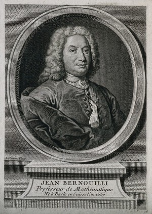 view Johann Bernoulli. Line engraving by E. Ficquet after J. Huber.