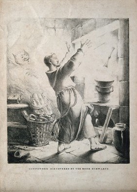 Berthold Schwartz. Lithograph after B. Rode.