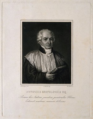 view Antonio Bertoloni. Line engraving by R. Bedetti after A. Guadagnini.