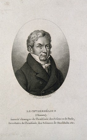 Jöns Jacob Berzelius. Stipple engraving by A. Tardieu.